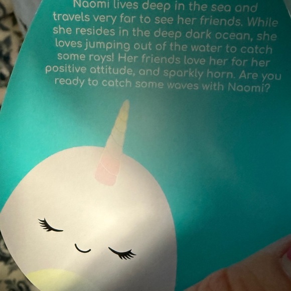 Squishmallow Naomi Plush Narwhal Pillow - Blue and Pastel Sz Large New with Tags - Picture 7 of 12